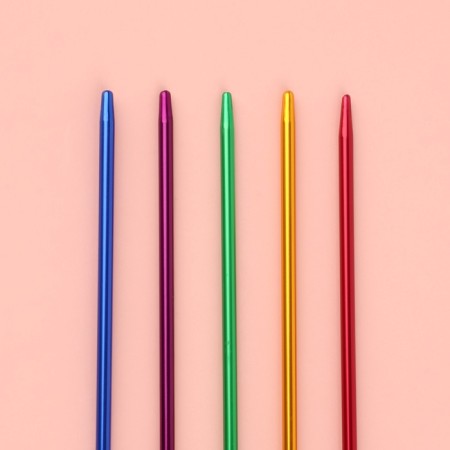 Knitting knitting needles, hindeer, aluminum, d = 2 mm, 25 cm, 5 pcs, color mix-1