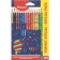 Pencils of 18 colors Pixel Party, plastic, decorated, triangular, cardboard packaging with a suspension