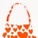 Apron "Ethel" Red Hearts 60x65cm, 100% cotton, sarzha 190 g/m2
