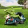 Garden figure "Frogs in car No. 1" 34x22x24cm