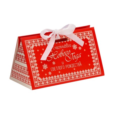 New Year. Bonbonniere, New Year's gift packaging "Light Christmas", 10 × 5.5 × 5 cm.-1