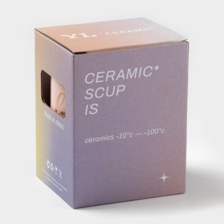 Ceramic mug with a lid and a spoon "Anabel", 350 ml, Mix drawing-5