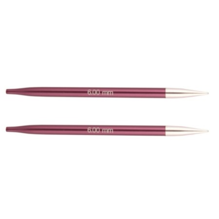 Removable aluminum knitting needles Zing Knitpro, for a cable 35-126 cm/6.00 mm 47507