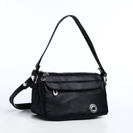 Bag Cross-Bodi with a zipper, blue color-3