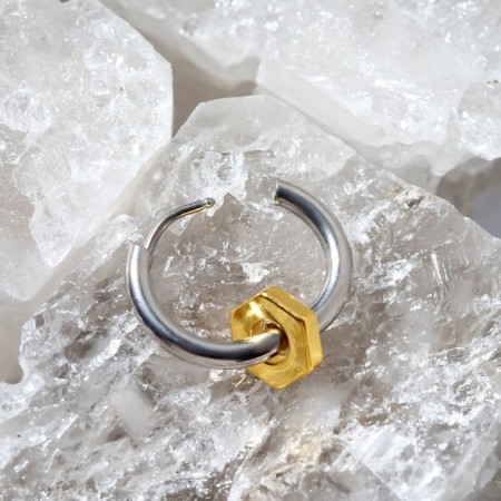 Piercing in the ear "Ring" nut, d = 12 mm, the color of silver-gold-2