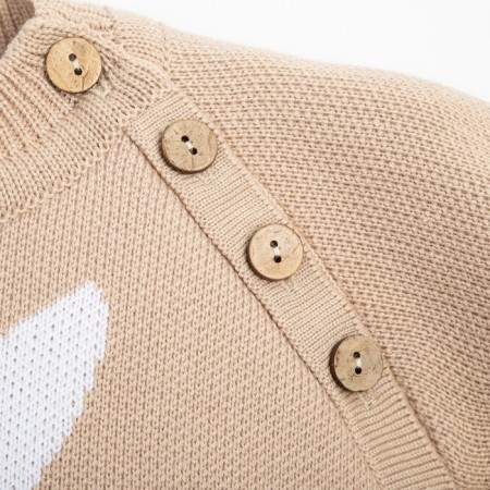 Knitted crumb set I “hare” growth 98-104 cm, beige color-4