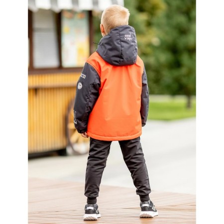 Bombber jacket for a boy PlayTode, height 116 cm, color is bright orange-5