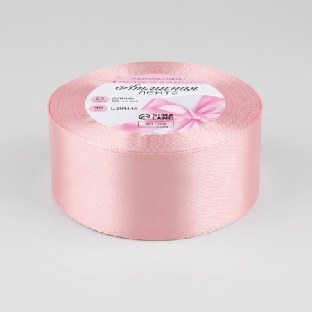 Satin tape, 40 mm × 23 ± 1 m, color pink clove No. 277-1