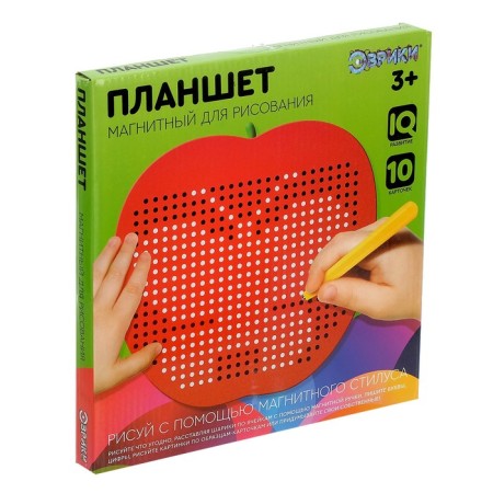Magnetic tablet "Apple", large, 468 holes, red color-6