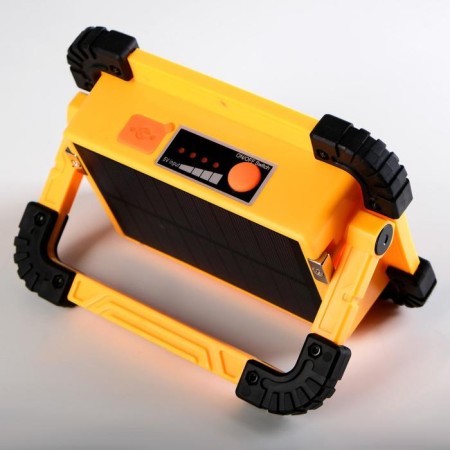 LED spotlight, 15 W, 2400 mAh, solar panel, USB, charging for phone-2