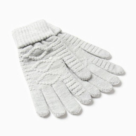 Female gloves, gray color, rn 7-8