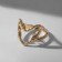Ring "Heart" in nodules, color gold, dimensionless