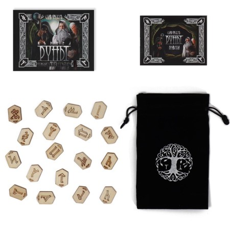 Gadal runes "Slavic", 18 runes, velvet bag (12x18 cm), 16+-3
