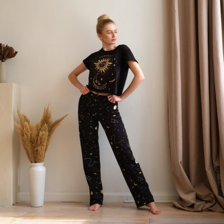 Female pajamas (T -shirt and trousers) KAFTAN Space p. 40-42, black-10