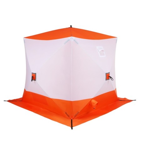 Tent Winter Cube "Ranger", 2.1 x 2.1 m, 4-seater, oxford fabric, white-orange color-2