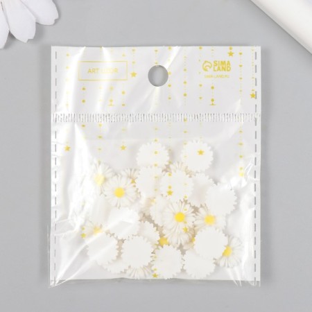 Decor for creativity plastic "Chamomile" set 30 pcs 0.9x0.9 cm-4