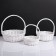 A set of baskets, 3 pcs, 39 × 14/40 cm, 30 × 12/35 cm, 25 × 10/30 cm, white, willow