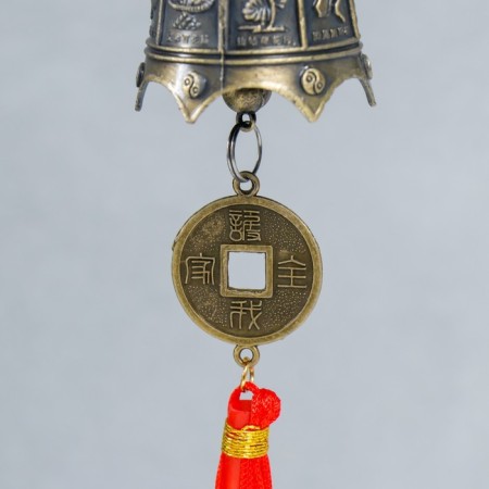 Bell Metal "Bell-armed bell with coin" 20x3.8x3.8 cm-2