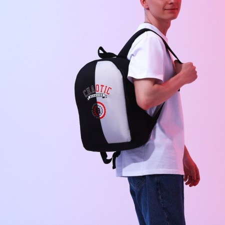 Backpack School Textile Chaotic, 38x14x27 cm, black/gray color-10