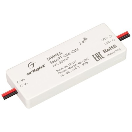 Dimmer Arlight, Smart-Uni-Dim, 12-24V, 1x5a, 2.4g, IP20, 031607