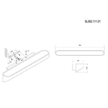 Wall lamp ST LUCE. SL582.111.01. 1x18 W, LED, 4000K, 58x6.5 cm, white color-3