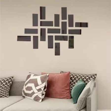Interior stickers "bricks", mirror, wall decor, set 18 pcs, 15 x 6 cm-5