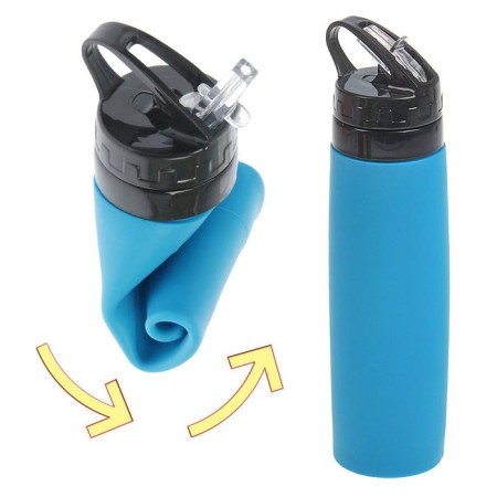 Water bottle "Siley", 450 ml (silicone housing), Mix color-8