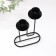 Summary metal for 2 candles "Curve line" d = 2 cm black 11.5x6x17 cm
