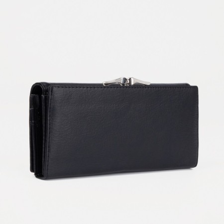 Women's wallet on magnets, black color-1