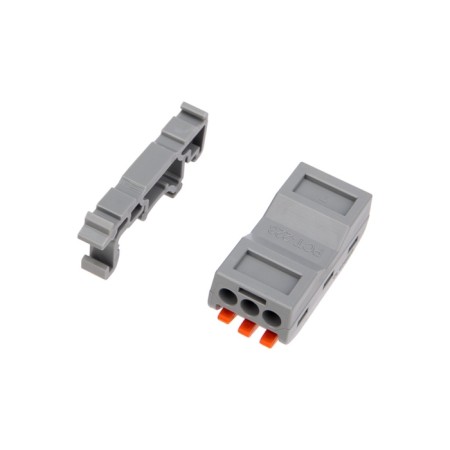 Terminal of QMS 222-423D passing 3-pole, with a mount on a DIN-rack (0.08-4 mm²) gray (50 pcs./Union)-2