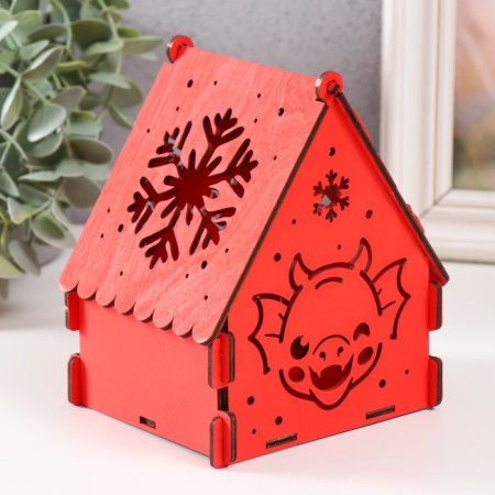 Domik casket "Dragon's muzzle" red 12x10x14 cm (set of 7 parts)