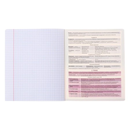Subject notebook, 36 sheets, cage, social studies, erichkrause "Timeline", coated cardboard, Blok Offset 100%, information block-4