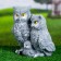 Garden figure "Owl - Family" 23x21x15cm