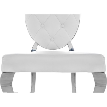 Stool on a metal frame ODDA Metal/Eco -leather, chrome/white 50.5x65x91 cm-3