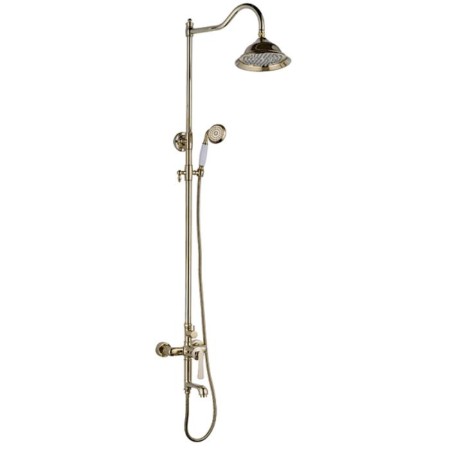 Shower system Rush Flores FLG0835-5, tropical shower, hand watering can, gold