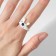 Ring "Montstrik" Hare with a bow, white, dimensionless color
