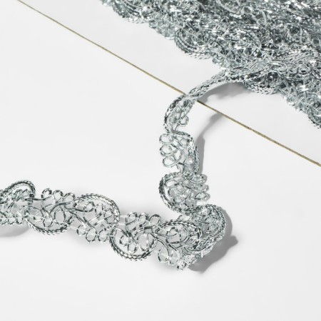 Decorative braid, 12 mm, 10 ± 1 m, silver color-1