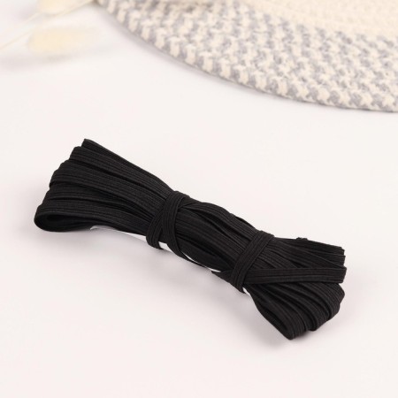 Linen gum, 6 mm, 10 ± 1 m, black color