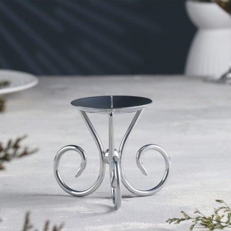 Summary "Vesel N" metal per candle, 9.5x7.6 cm, chrome-1