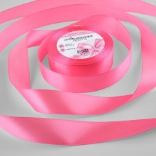 Satin ribbon, 25 mm × 23 ± 1 m, color saturated pink No. 05