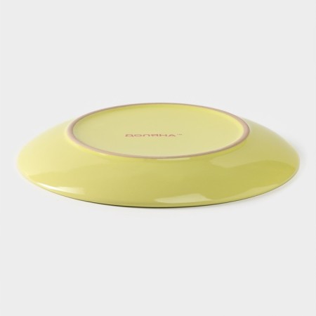Board ceramic dessert shade "pastel", d = 19 cm, yellow color-2