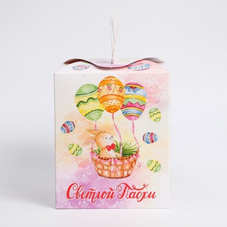 Easter box "Easter basket with a rabbit", 15 x 15 x 18 cm-1