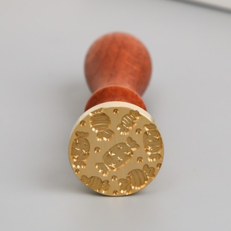 Printing for wax with a wooden handle "Fands" 9x2.5x2.5 cm-1
