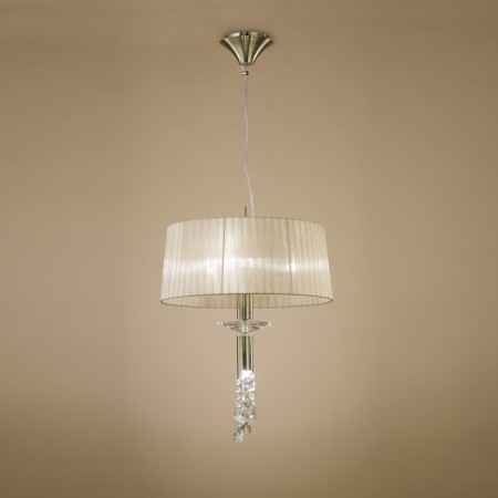 Suspended chandelier Mantra Tiffany, E27, G9, 4x20, 5W, 800 mm, Antique brass color-1