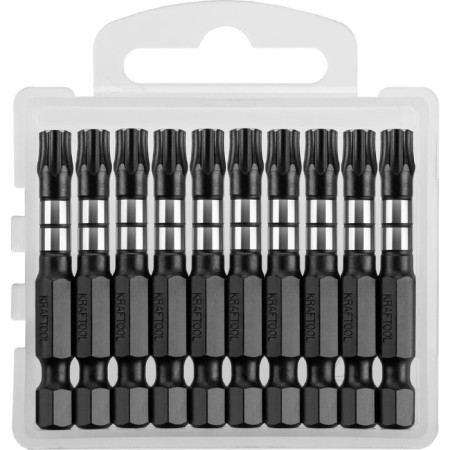Bits Kraftool Impact Pro 26195-30-50-S10, E 1/4 ", 50 mm, tx30, 10 pcs., Torx, case-2
