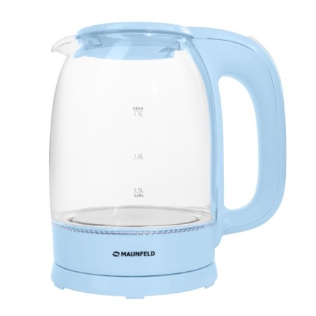 Teapot Maunfeld MGK-613BL, glass, 1.7 l, 2200 watts, blue