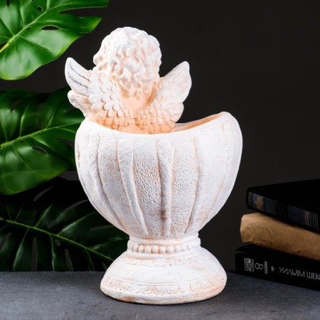 Figure pot "Angel in a vase" Beige, 1.2 l / 20x35x23cm-3