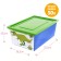 A box for toys, with a lid, “Dino. Tirex ", volume 30 l, blue color