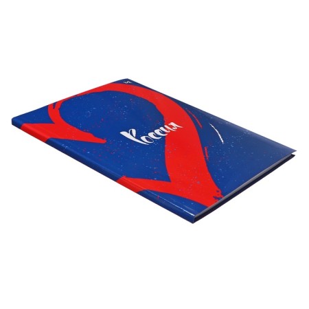 Business block A5 64 sheets in a cage, Russia, cardboard cover, glossy lamination, selective varnish, block 60g/m2, mix-3