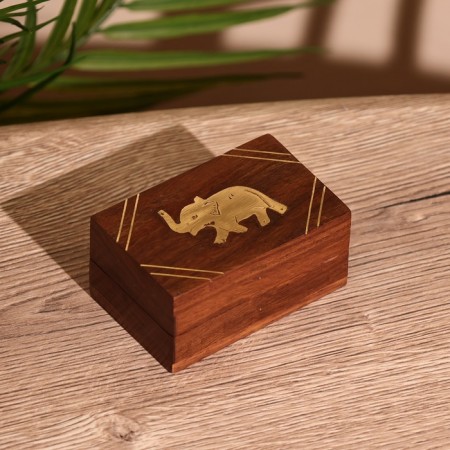 Casket "Elephant" 7.5x5x3.3 cm, tree shisham